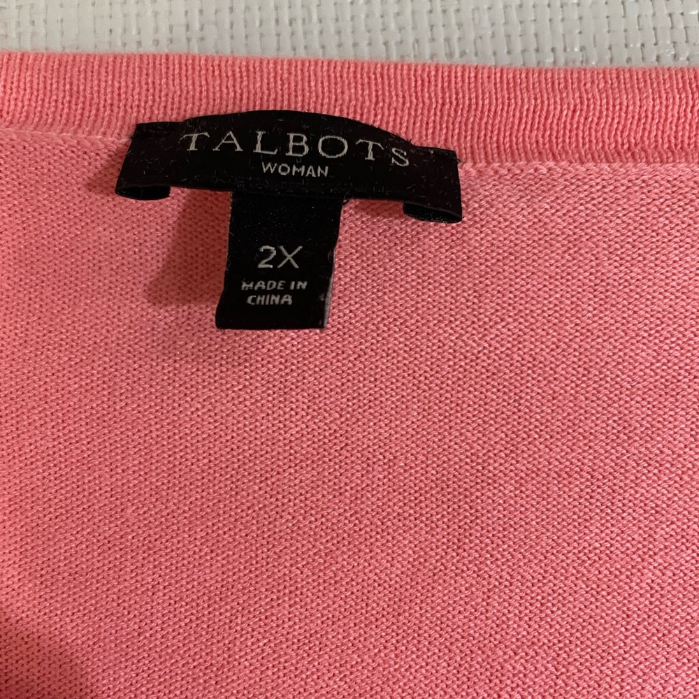 Talbots Peach Shell And Matching Scalloped Trim C… - image 5